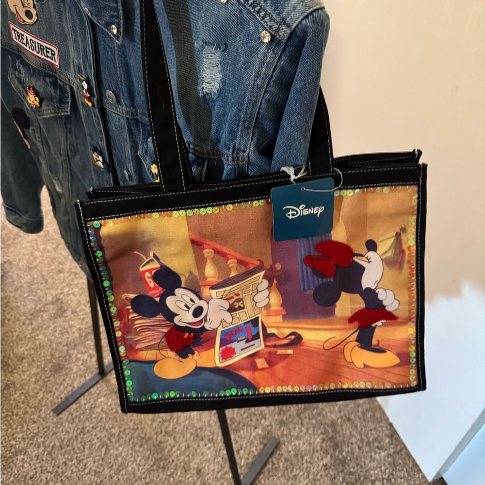 Custom Mickey Mouse Denim Jacket Large - Picture 5 of 6